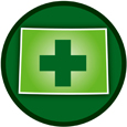 Colorado Cross Medicinal Marijuana Round Auto Decal